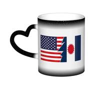 KWQDOZF Tazza con bandiera del popolo Tai Dam e America Tazza in ceramica sensibile al calore che cambia colore Tazza isolata Novità Tazze da viaggio uniche Tazze per la casa 11 OZ