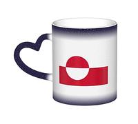 KWQDOZF Tazza con bandiera della Groenlandia Tazza in ceramica termosensibile che cambia colore Tazza isolata Novità Tazze da viaggio uniche Tazze per la casa 11 OZ