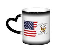 KWQDOZF Tazza con bandiera della nazione Lummi e America Tazza in ceramica sensibile al calore che cambia colore Tazza isolata Novità Tazze da viaggio uniche Tazze per la casa 11 OZ