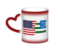 KWQDOZF Tazza con bandiera della Repubblica delle Montagne e dell'America Tazza in ceramica sensibile al calore che cambia colore Tazza isolata Novità Tazze da viaggio uniche Tazze per la casa 11 OZ
