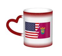 KWQDOZF Tazza con bandiera di Ãlava e America Tazza in ceramica sensibile al calore che cambia colore Tazza isolata Novità Tazze da viaggio uniche Tazze per la casa 11 OZ