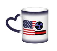 KWQDOZF Tazza con bandiera di Ryukyu e America, in ceramica, sensibile al calore, che cambia colore, isolata, novità, tazze da viaggio uniche, tazze per la casa, 11 OZ