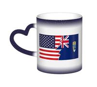 KWQDOZF Tazza con bandiera di Sant'Elena e America, in ceramica, sensibile al calore, che cambia colore, isolata, novità, tazze da viaggio uniche, tazze per la casa, 11 OZ