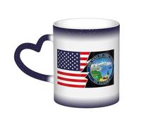 KWQDOZF Tazza con sigillo dello Stato dell'Alaska e dell'America, in ceramica, sensibile al calore, che cambia colore, isolata, novità, tazze da viaggio uniche, tazze per la casa, 11 OZ