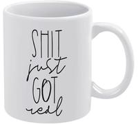 KWQDOZF Tazza da caffè bianca con scritta Correre sul caffè e realizzare i sogni in ceramica retrò per caffè, zuppa, tè con manico, regalo per donne e uomini, 11 once