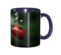 KWQDOZF Tazza da caffè coccinella divertente - Tazza in ceramica bicolore da 11 once con motivo 3D | Regali carini per uomini, donne, ufficio, lavoro