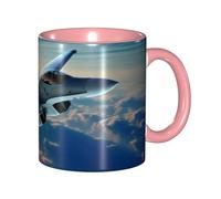 KWQDOZF Tazza da caffè con aerei da caccia divertenti - Tazza in ceramica bicolore da 11 once con motivo 3D | Regali carini per uomini, donne, ufficio, lavoro