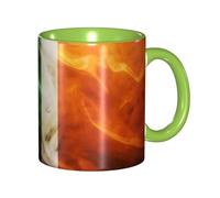 KWQDOZF Tazza da caffè con bandiera irlandese divertente - Tazza in ceramica bicolore da 11 once con motivo 3D | Regali carini per uomini, donne, ufficio, lavoro
