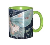 KWQDOZF Tazza da caffè con falena divertente e - Tazza in ceramica bicolore da 11 once con motivo 3D | Regali carini per uomini, donne, ufficio, lavoro