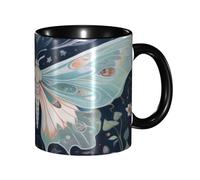 KWQDOZF Tazza da caffè con falena divertente e - Tazza in ceramica bicolore da 11 once con motivo 3D | Regali carini per uomini, donne, ufficio, lavoro