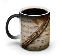 KWQDOZF Tazza da caffè con musica per flauto, novità in ceramica, tazza che cambia colore, tazza con scolorimento, divertente, per uomini e donne, regali divertenti