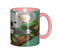 KWQDOZF Tazza da caffè divertente con albero Koala che abbraccia - Tazza in ceramica bicolore da 11 once con motivo 3D | Regali carini per uomini, donne, ufficio, lavoro