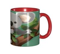 KWQDOZF Tazza da caffè divertente con albero Koala che abbraccia - Tazza in ceramica bicolore da 11 once con motivo 3D | Regali carini per uomini, donne, ufficio, lavoro