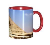 KWQDOZF Tazza da caffè divertente con le piramidi d'Egitto - Tazza in ceramica bicolore da 11 once con motivo 3D | Regali carini per uomini, donne, ufficio, lavoro