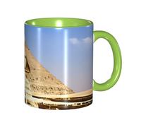 KWQDOZF Tazza da caffè divertente con le piramidi d'Egitto - Tazza in ceramica bicolore da 11 once con motivo 3D | Regali carini per uomini, donne, ufficio, lavoro