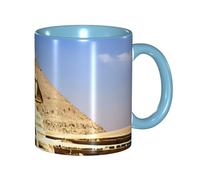 KWQDOZF Tazza da caffè divertente con le piramidi d'Egitto - Tazza in ceramica bicolore da 11 once con motivo 3D | Regali carini per uomini, donne, ufficio, lavoro