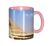 KWQDOZF Tazza da caffè divertente con le piramidi d'Egitto - Tazza in ceramica bicolore da 11 once con motivo 3D | Regali carini per uomini, donne, ufficio, lavoro
