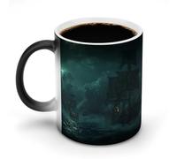 KWQDOZF Tazza da caffè divertente con nave pirata dell'oceano, tazza da tè che cambia colore divertente per uomini e donne, compleanno
