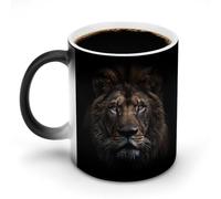 KWQDOZF Tazza da caffè divertente con scritta Leone nel buio, tazza da tè che cambia colore per uomini e donne, compleanno