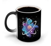 KWQDOZF Tazza da caffè divertente con tintura a caldo, scienza atomica e fisica, tazza da tè che cambia colore per uomini e donne, compleanno