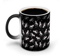 KWQDOZF Tazza da caffè divertente con unicorno Pegasus, tazza da tè che cambia colore per uomini e donne, compleanno