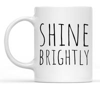 KWQDOZF Tazza da caffè Shine Brightly Like A Star da 11 once, novità, tazza per caffè, tè, latte, con manico, regalo per donne e uomini.