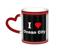 KWQDOZF Tazza I Love Ocean City Tazza in ceramica termosensibile che cambia colore Tazza isolata Novità Tazze da viaggio uniche Tazze per la casa 11 OZ
