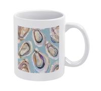 KWQDOZF Tazza in ceramica con ostriche colorate, elegante tazza da caffè, tè, acqua, bevande per casa e ufficio, 11 once
