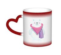 KWQDOZF Tazza orso polare in ceramica sensibile al calore che cambia colore tazza isolata novità tazze da viaggio uniche tazze per la casa 11 OZ