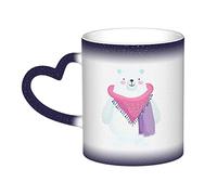 KWQDOZF Tazza orso polare in ceramica sensibile al calore che cambia colore tazza isolata novità tazze da viaggio uniche tazze per la casa 11 OZ