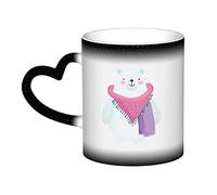 KWQDOZF Tazza orso polare in ceramica sensibile al calore che cambia colore tazza isolata novità tazze da viaggio uniche tazze per la casa 11 OZ