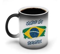 KWQDOZF Tazze da caffè divertenti brasiliane Made in Brasil, tazze da tè divertenti che cambiano colore per uomini e donne, compleanno