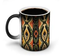 KWQDOZF Tazze da caffè divertenti con foglie di piante li africane, tazze da tè divertenti che cambiano colore per uomini e donne, compleanno