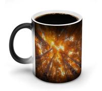 KWQDOZF Tazze da caffè divertenti con paesaggio autunnale e albero, tazze da tè divertenti che cambiano colore per uomini e donne, compleanno