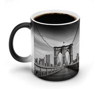 KWQDOZF Tazze da caffè termosensibili stampate con il ponte di Brooklyn, tazza da caffè che cambia colore, immagine completa rivelata quando viene aggiunto HOT