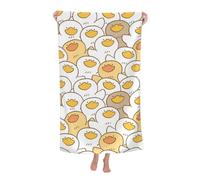 KWQDOZF Telo mare - Asciugamano in fibra di poliestere ultra morbido con stampe vivaci e design multiuso 32 x 52 pollici - Simpatica papera cartone animato