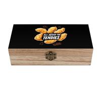 KWQDOZF Tutto su The Tendies Scatola portaoggetti in legno con coperchio Scatole portagioie decorative