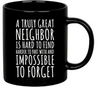 KWQDOZF Un vicino davvero buono è difficile da trovare Dolce addio Trasferimento Addio Regalo dal quartiere Tazze da caffè Novità Tazza da caffè Tazza da tè in ceramica 11 oz
