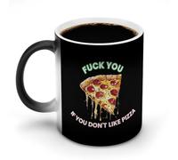 KWQDOZF Vaffanculo se non ti piace la pizza italiana, tazze da caffè divertenti, tazze da tè divertenti che cambiano colore per uomini e donne, compleanno