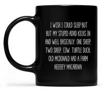 KWQDOZF Vorrei poter dormire, regalo per insonni con cui relazionarsi, tazze da caffè a tema Una pecora e due pecore, novità, tazza da caffè in ceramica con stampa su entrambi i lati, 11 once