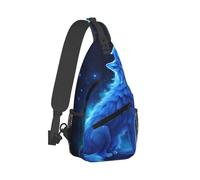 KWQDOZF Zaino a tracolla carino, zaino a tracolla Blue Universe Galaxy Magic Wolf In The Space, borse tote borsa da trekking per uomo, donna
