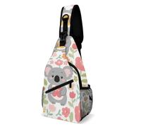 KWQDOZF Zaino a tracolla carino, zaino a tracolla con motivo di koala e fiori, custodia per fotocamera borsa da trekking per uomo e donna