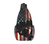 KWQDOZF Zaino a tracolla regolabile con bandiera americana della squadra di nuoto - Borsa a tracolla casual per viaggi, palestra e uso quotidiano