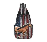KWQDOZF Zaino a tracolla regolabile con bandiera americana della squadra di nuoto - Borsa a tracolla casual per viaggi, palestra e uso quotidiano