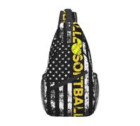 KWQDOZF Zaino a tracolla regolabile con bandiera americana della squadra di nuoto - Borsa a tracolla casual per viaggi, palestra e uso quotidiano