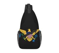 KWQDOZF Zaino a tracolla regolabile con bandiera delle Isole Vergini americane - Borsa a tracolla casual per viaggi, palestra e uso quotidiano