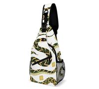 KWQDOZF Zaino da viaggio per uomo e donna, borsa a tracolla con stampa serpente verde, zaino per viaggi all'aperto, escursionismo, zaino compatto per attrezzi