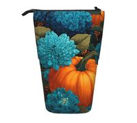 KWQDOZF Zucca Crisantemi Astuccio da terra Raccolta autunnale Astuccio telescopico per matite Astuccio per cancelleria Organizer espandibile per forniture per ufficio Trucco Viaggio