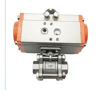 KWQNPHTRN Q611F-16P Valvola a Sfera pneumatica a Tre Pezzi con Piattaforma Alta da 1/2 Pollice Cilindro a Doppio Effetto in Acciaio Inossidabile 304 1 pz