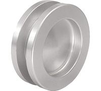 KWS 525241 Coppia di Maniglie Rotonde, Conchiglia Scorrevole, Diametro 65 mm, Spessore Porta 8-10 mm (Vetro) e 38-45 mm (Legno), Alluminio anodizzato Argento, Silber